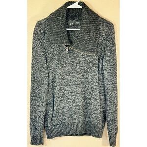 Armani Exchange Alpaca Wool Blend High Collar Quarter Zip Men's Sweater Small